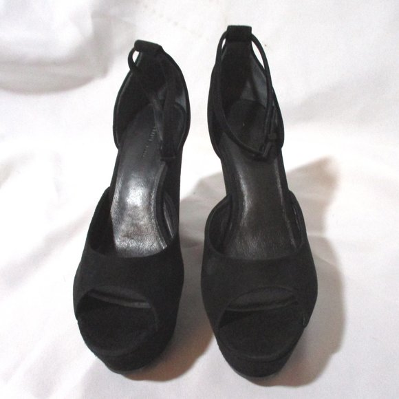 NEW CELINE PARIS ITALY Platform Sandal Shoe BLACK Suede High Heel 36 - Picture 5 of 9